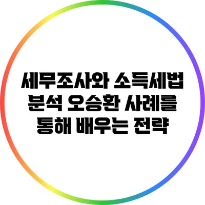 세무조사와 소득세법 분석: 오승환 사례를 통해 배우는 전략