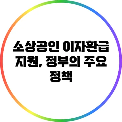 소상공인 이자환급 지원, 정부의 주요 정책