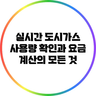 실시간 도시가스 사용량 확인과 요금 계산의 모든 것
