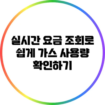 실시간 요금 조회로 쉽게 가스 사용량 확인하기