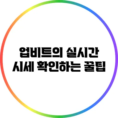 업비트의 실시간 시세 확인하는 꿀팁