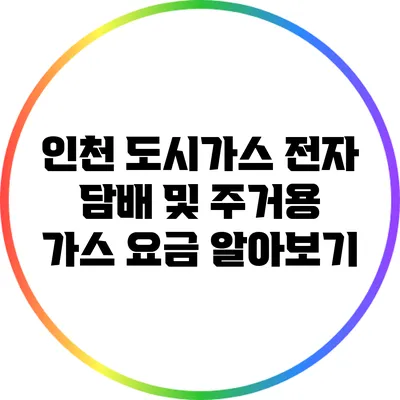 인천 도시가스 전자 담배 및 주거용 가스 요금 알아보기