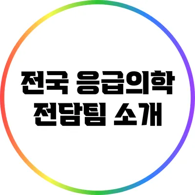 전국 응급의학 전담팀 소개