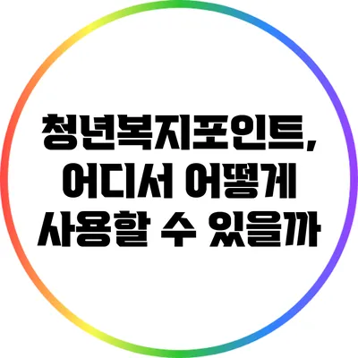 청년복지포인트, 어디서 어떻게 사용할 수 있을까?