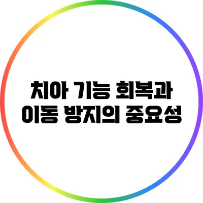 치아 기능 회복과 이동 방지의 중요성