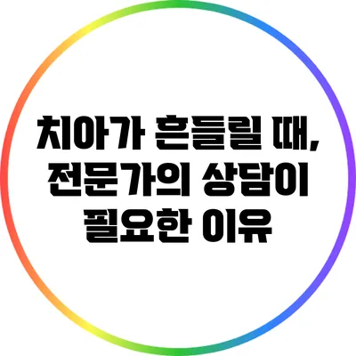 치아가 흔들릴 때, 전문가의 상담이 필요한 이유