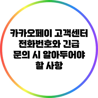 카카오페이 고객센터 전화번호와 긴급 문의 시 알아두어야 할 사항