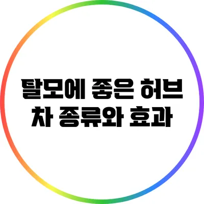 탈모에 좋은 허브 차 종류와 효과