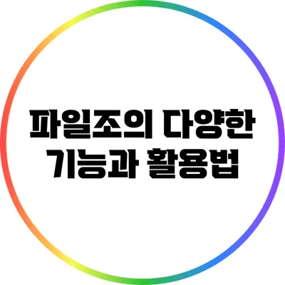 파일조의 다양한 기능과 활용법