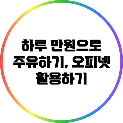 하루 만원으로 주유하기, 오피넷 활용하기