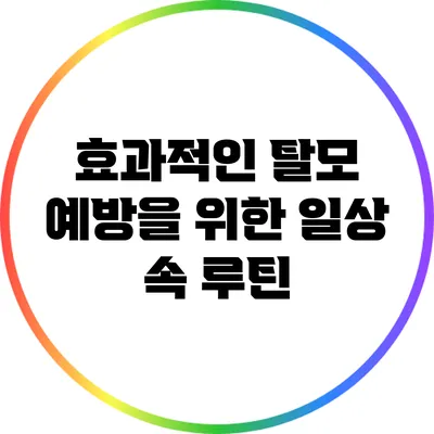 효과적인 탈모 예방을 위한 일상 속 루틴