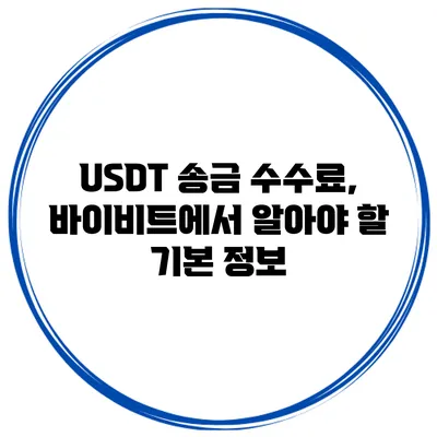 USDT 송금 수수료, 바이비트에서 알아야 할 기본 정보
