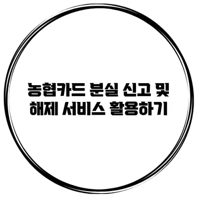 농협카드 분실 신고 및 해제 서비스 활용하기