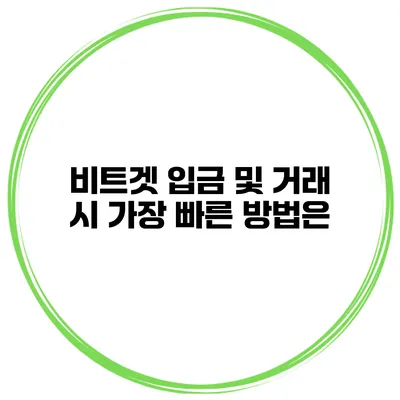 비트겟 입금 및 거래 시 가장 빠른 방법은?