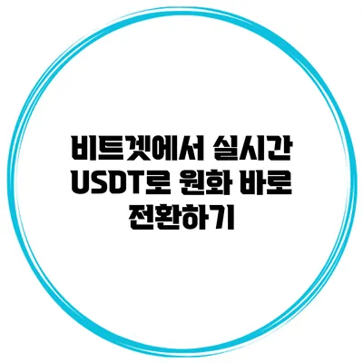 비트겟에서 실시간 USDT로 원화 바로 전환하기