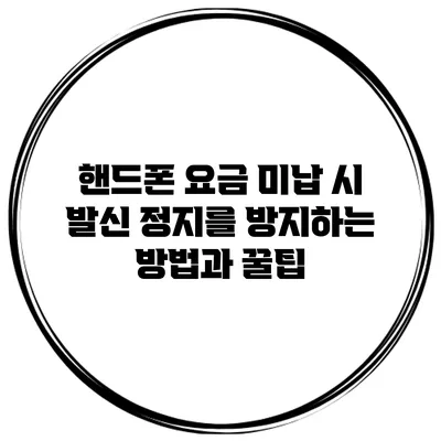 핸드폰 요금 미납 시 발신 정지를 방지하는 방법과 꿀팁